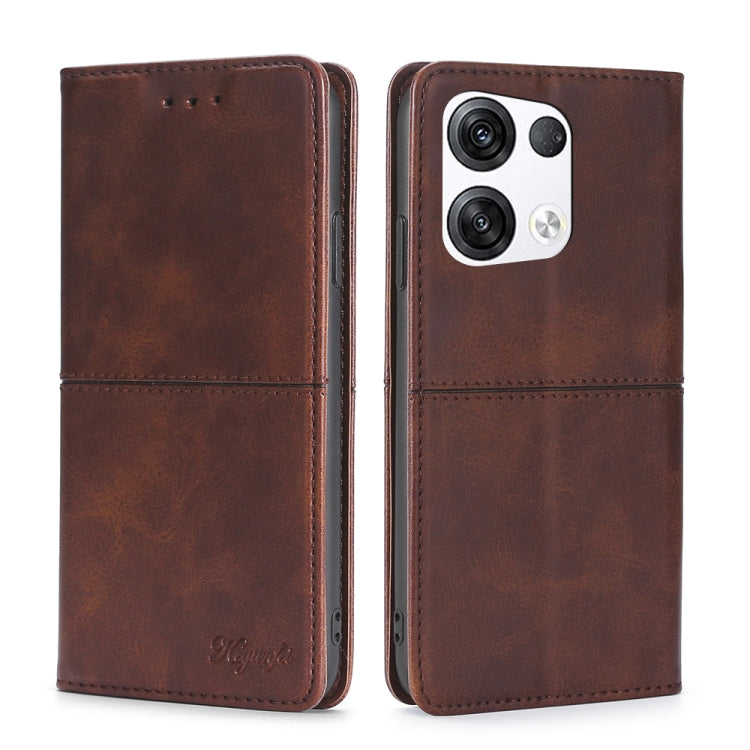 Custodia in pelle magnetica con trama mucca per OPPO Reno8, Reno8 Pro 5G, Reno8
