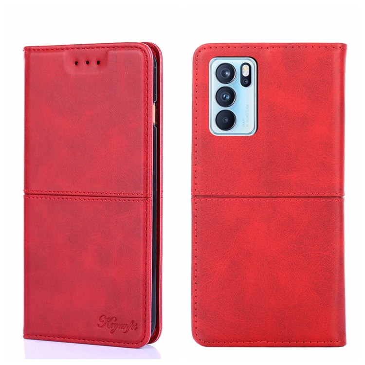 Custodia in pelle magnetica con trama mucca per OPPO Reno8, Reno8 Pro 5G, Reno8