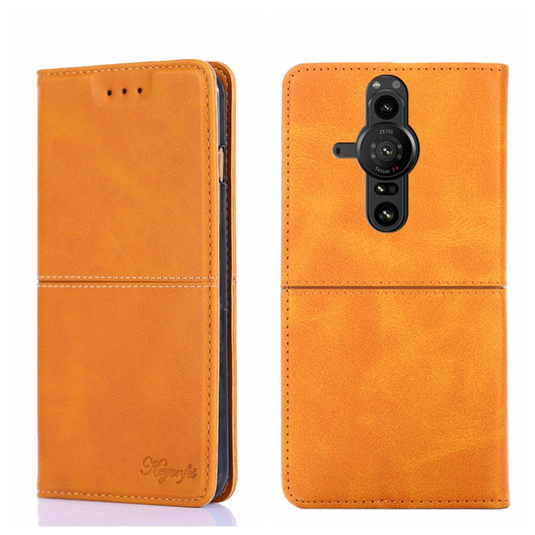 Custodia in pelle magnetica con trama di mucca per Sony Xperia ACE II, Sony