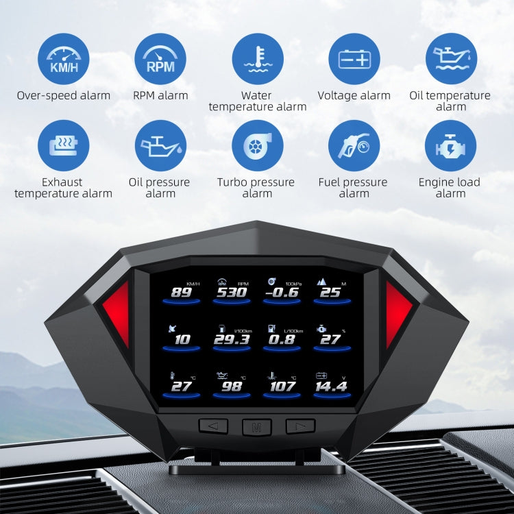 P1 Display HUD Auto OBD2 GPS 3,5" Tachimetro Digitale
