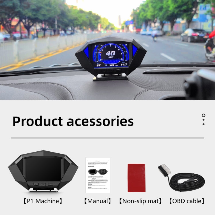 P1 Display HUD Auto OBD2 GPS 3,5" Tachimetro Digitale