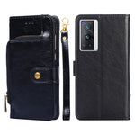 Custodia con cerniera in pelle PU e TPU per vivo X70 Pro, X70 Pro+, Y15s Global