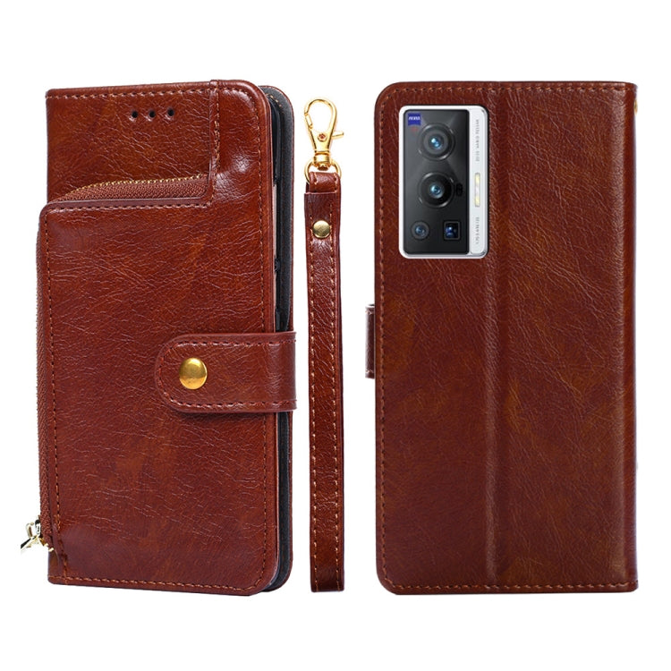 Custodia con cerniera in pelle PU e TPU per vivo X70 Pro, X70 Pro+, Y15s Global