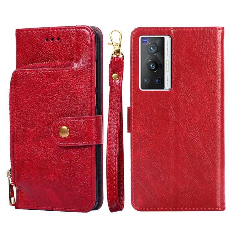 Custodia con cerniera in pelle PU e TPU per vivo X70 Pro, X70 Pro+, Y15s Global