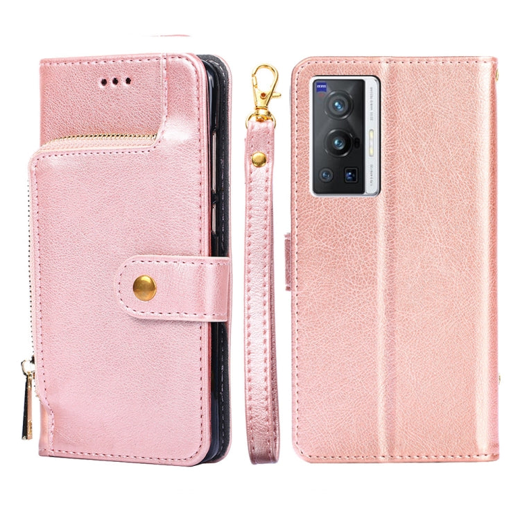 Custodia con cerniera in pelle PU e TPU per vivo X70 Pro, X70 Pro+, Y15s Global