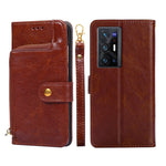 Custodia con cerniera in pelle PU e TPU per vivo X70 Pro, X70 Pro+, Y15s Global