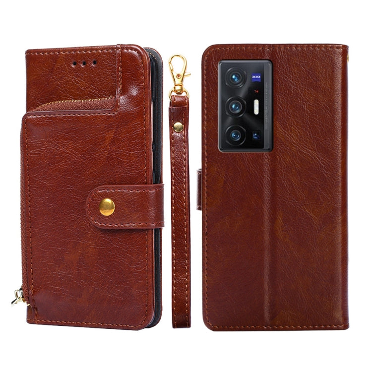 Custodia con cerniera in pelle PU e TPU per vivo X70 Pro, X70 Pro+, Y15s Global