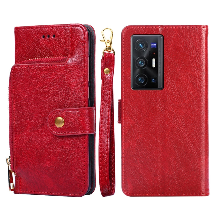 Custodia con cerniera in pelle PU e TPU per vivo X70 Pro, X70 Pro+, Y15s Global