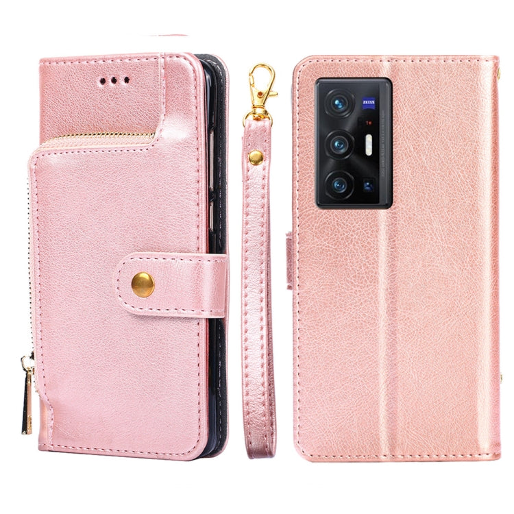 Custodia con cerniera in pelle PU e TPU per vivo X70 Pro, X70 Pro+, Y15s Global
