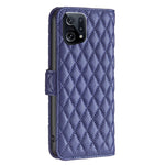 Custodia a conchiglia in pelle con portafoglio Diamond Lattice per OPPO Find X5