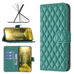 Custodia a conchiglia in pelle con portafoglio Diamond Lattice per OPPO Find X5