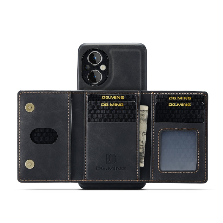 DG.MING M2 Series 3-Fold Multi Card Bag + custodia magnetica per telefono, For OnePlus Nord N20 5G
