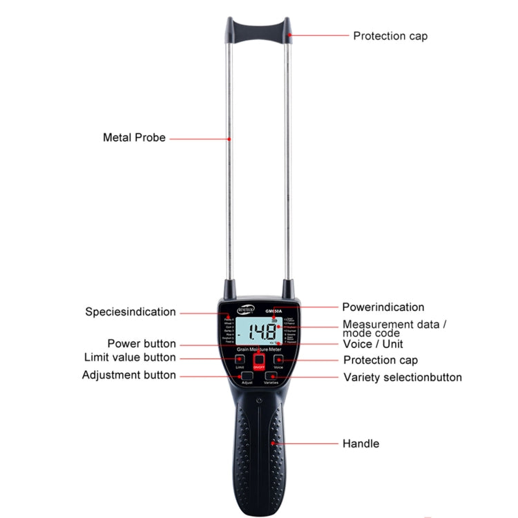Misuratore di umidità per cereali BENETECH GM650 23cm
