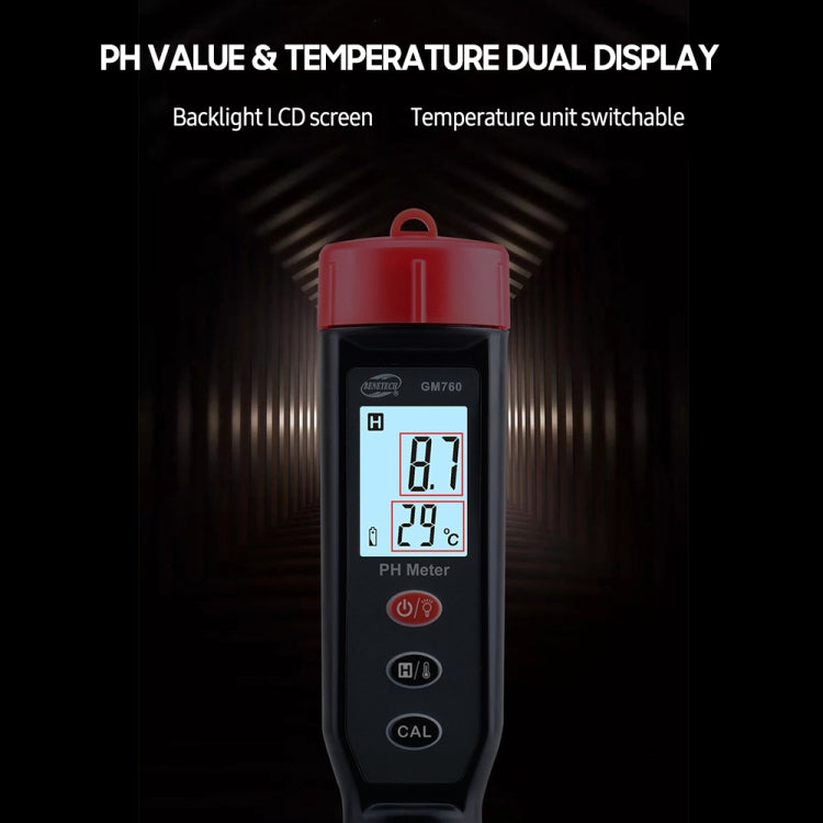 Tester pH digitale BENETECH GM760 con misurazione temperatura