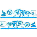 Set 2 adesivi decorativi auto Lupo Totem D-180 190x50 cm