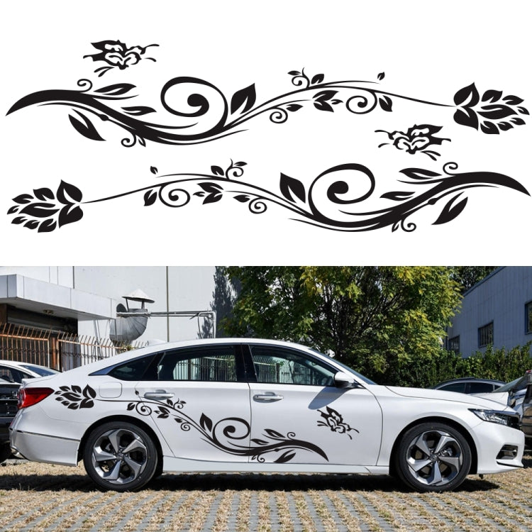 Set 2 Adesivi Decorativi Auto Farfalla Amore Fiori