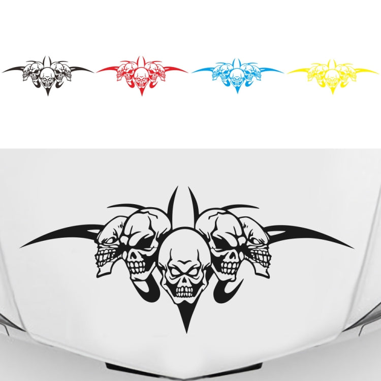 Adesivo decorativo per cofano auto motivo teschio 60x23 cm