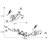 Adesivo decorativo farfalla e fiori per auto 180x62cm