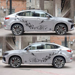 Adesivo decorativo farfalla e fiori per auto 180x62cm