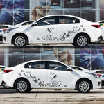 Adesivo decorativo farfalla e fiori per auto 180x62cm