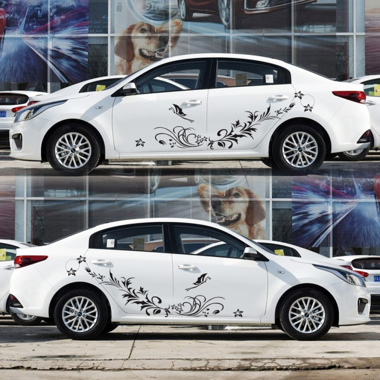 Adesivo decorativo farfalla e fiori per auto 180x62cm