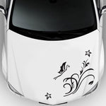 Adesivo decorativo farfalla e fiori per auto 180x62cm