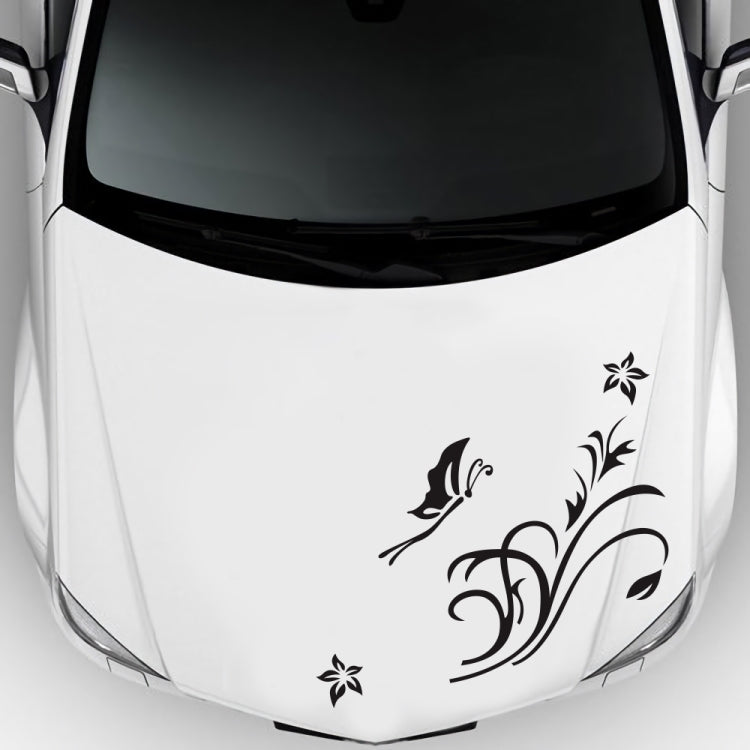 Adesivo decorativo farfalla e fiori per auto 180x62cm