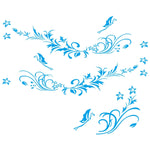 Adesivo decorativo farfalla e fiori per auto 180x62cm