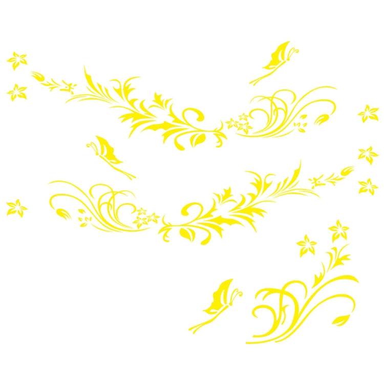 Adesivo decorativo farfalla e fiori per auto 180x62cm