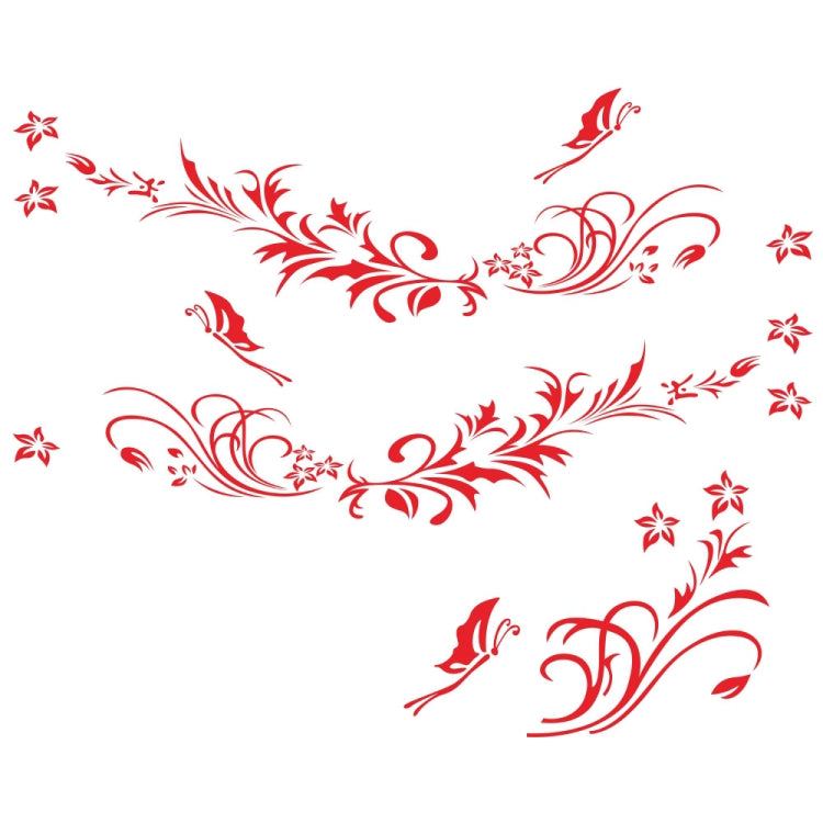 Adesivo decorativo farfalla e fiori per auto 180x62cm