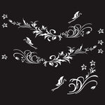 Adesivo decorativo farfalla e fiori per auto 180x62cm
