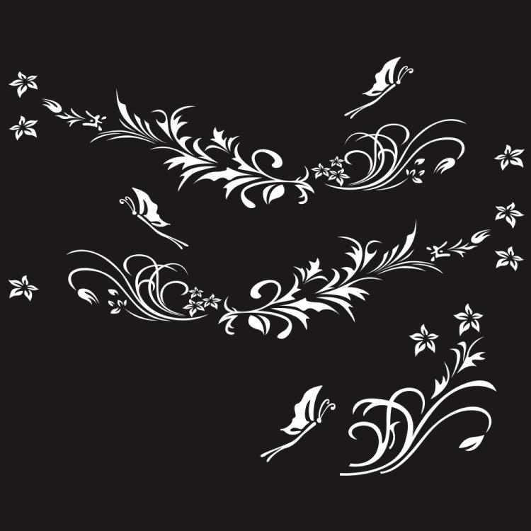 Adesivo decorativo farfalla e fiori per auto 180x62cm