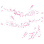 Adesivo decorativo farfalla e fiori per auto 180x62cm