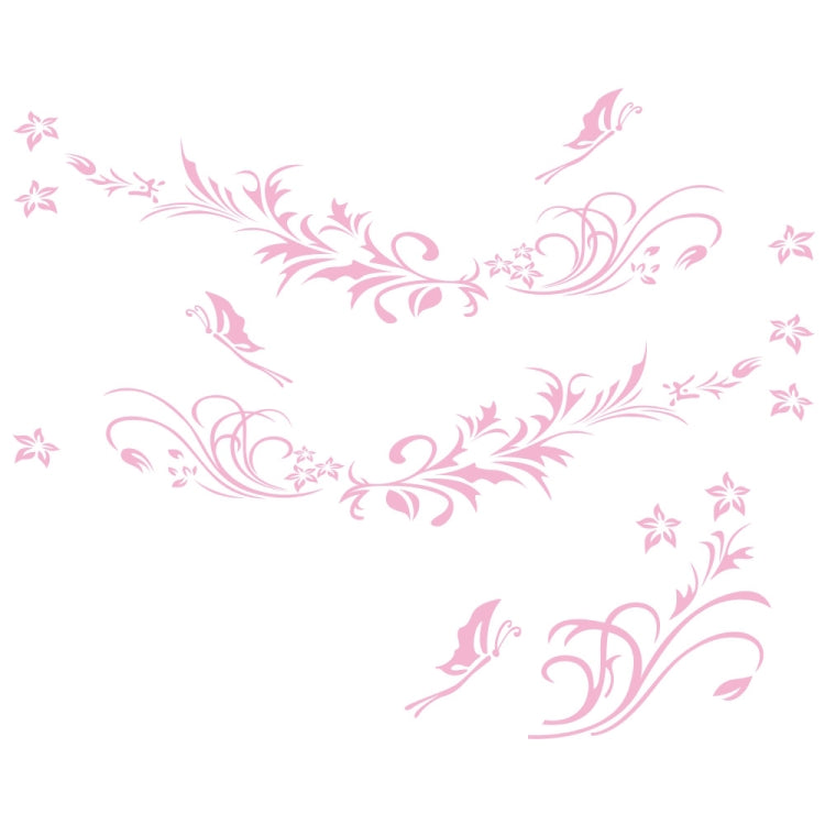 Adesivo decorativo farfalla e fiori per auto 180x62cm
