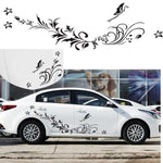 Adesivo decorativo farfalla e fiori per auto 180x62cm