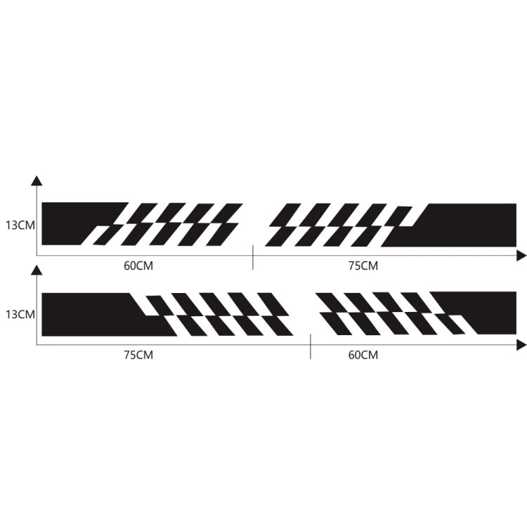 Set 2 adesivi decorativi auto motivo strisce D-487