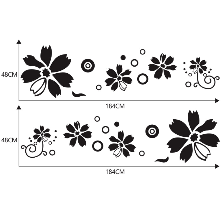 Adesivo decorativo auto motivo fiori 184x48 cm