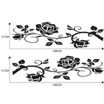 Set 2 adesivi decorativi auto motivo rose 180x51 cm