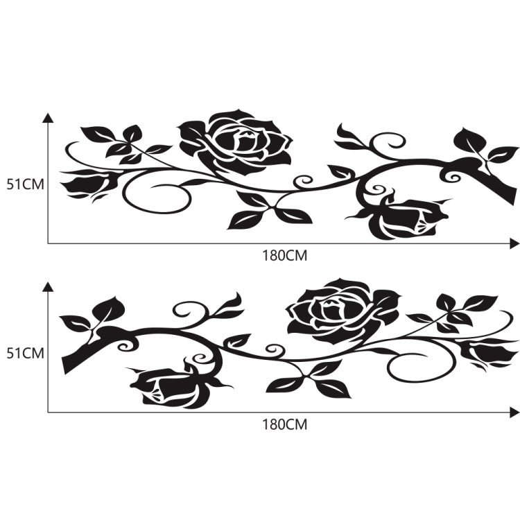 Set 2 adesivi decorativi auto motivo rose 180x51 cm