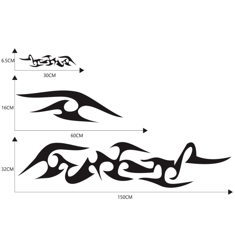 Set 2 adesivi decorativi auto motivo fiamma 150x32 cm