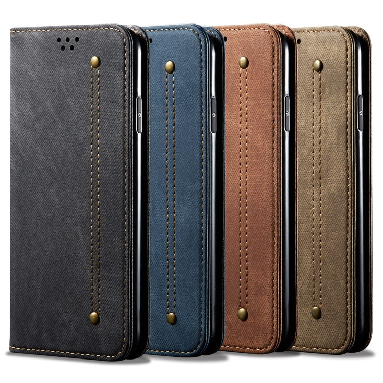 Custodia in pelle stile casual con trama denim per Xiaomi Redmi K40S, Xiaomi
