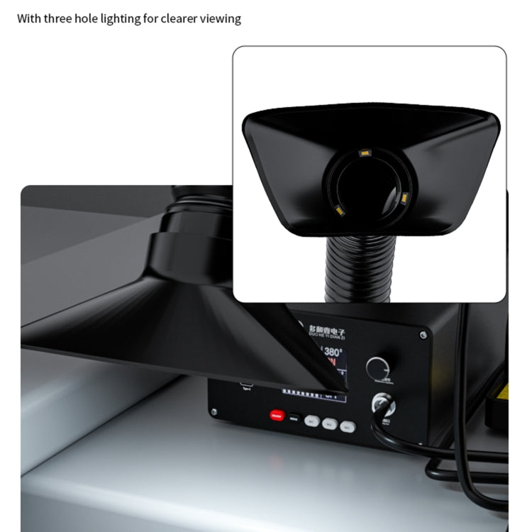 Saldatore 2 in 1 con aspiratore fumi e illuminazione LED 150W