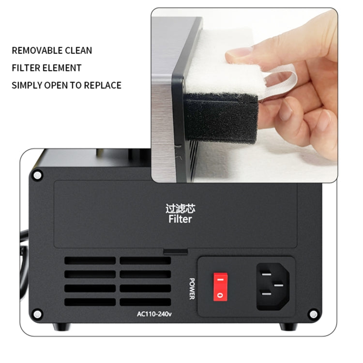Saldatore 2 in 1 con aspiratore fumi e illuminazione LED 150W