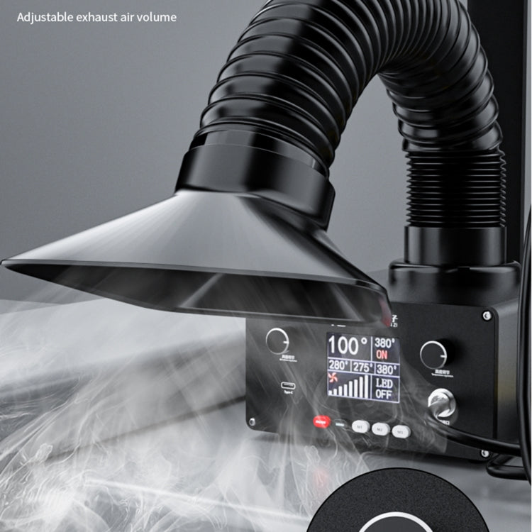 Saldatore 2 in 1 con aspiratore fumi e illuminazione LED 150W