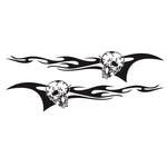 Set 2 adesivi decorativi auto modello fiamma teschio