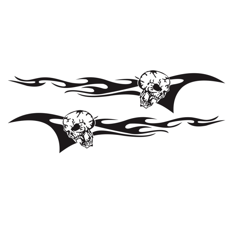 Set 2 adesivi decorativi auto modello fiamma teschio