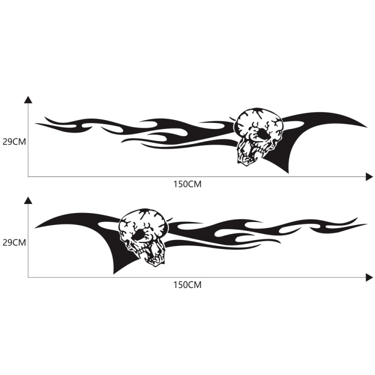 Set 2 adesivi decorativi auto modello fiamma teschio