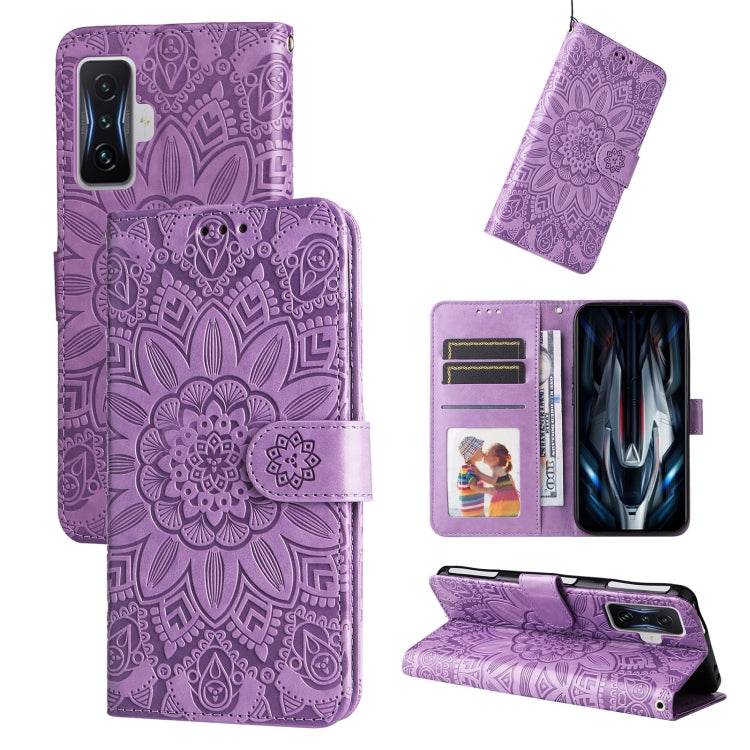 Custodia in pelle goffrata a portafoglio per Xiaomi Redmi K50 Gaming 5G, Note 10