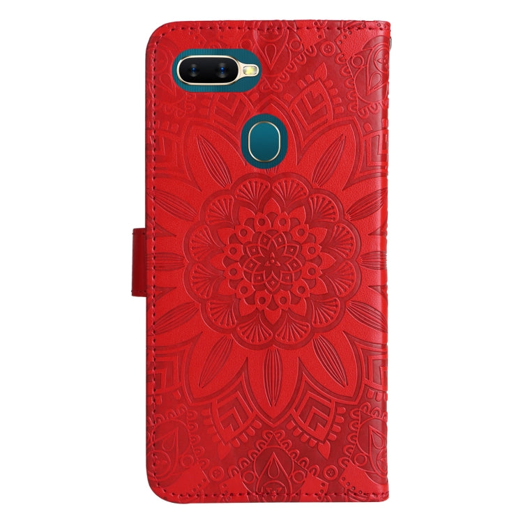 Custodia in pelle goffrata con portafoglio per OPPO A7, A9, A15, A52