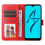 Custodia in pelle goffrata con portafoglio per OPPO A7, A9, A15, A52